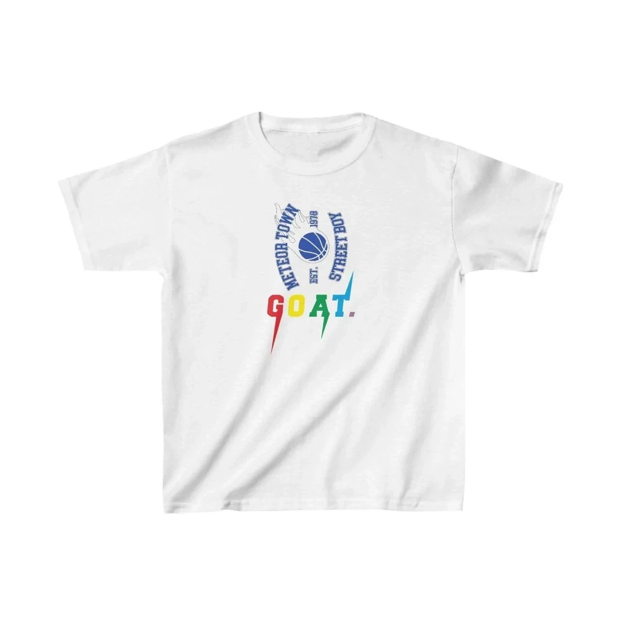 Children's White Printed Crew Neck Comfortable T-Shirt