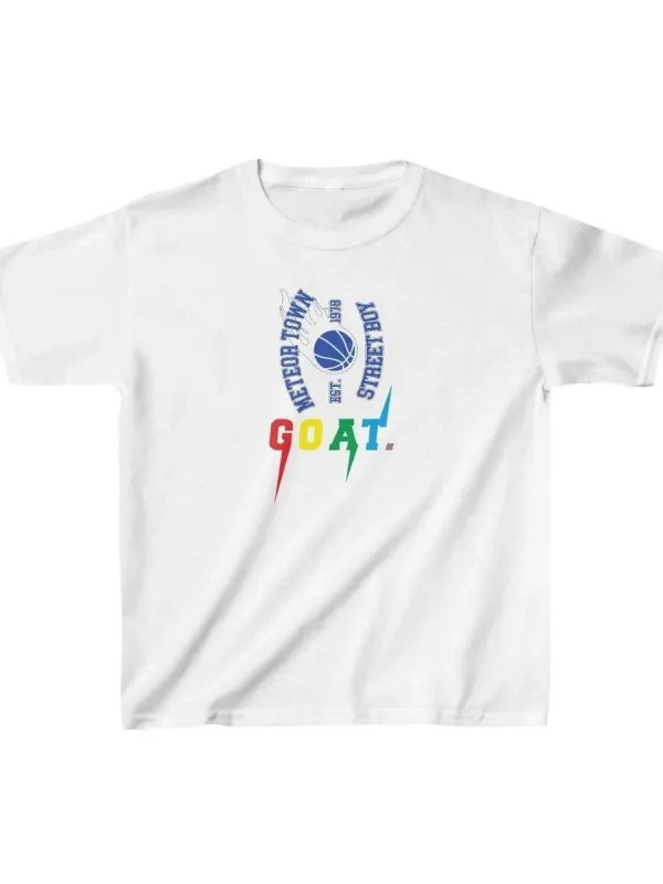 Children's White Printed Crew Neck Comfortable T-Shirt 1