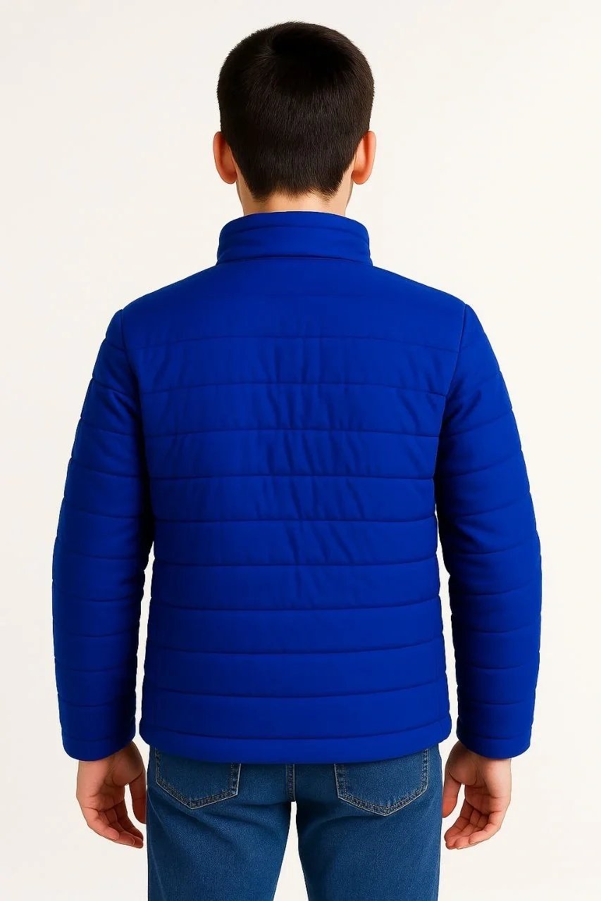 Children's Sax Blue Water-Repellent Fiber-Filled Zippered Pocket Puffer Jacket 5