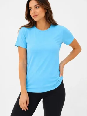 Qadın Firuzə Slim Fit Velosiped Yaxalı Basic Köynək