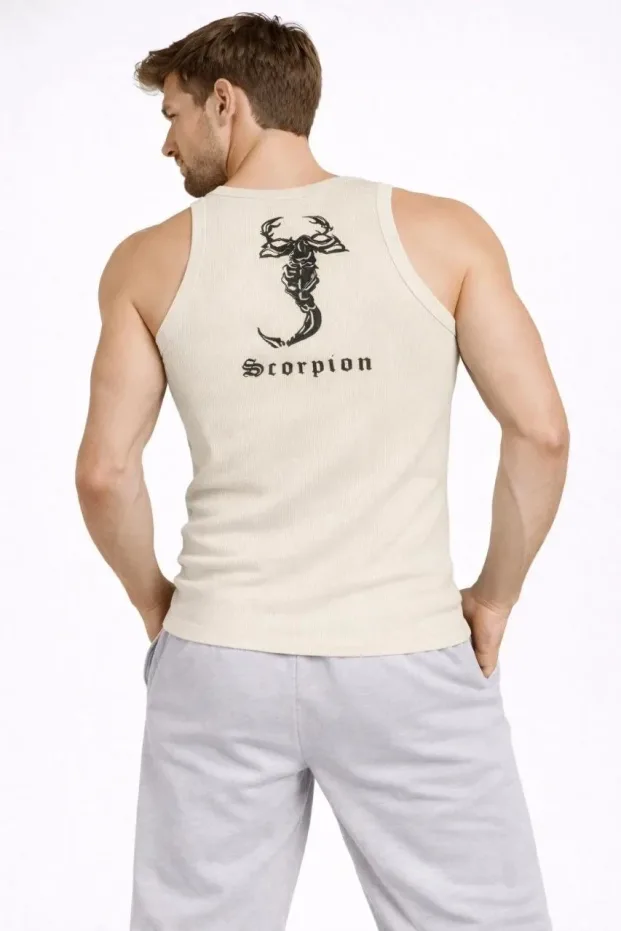 Krém Slim Fit Bordázott Nullás Gallér Hát Nyomott Sport Trikó 1