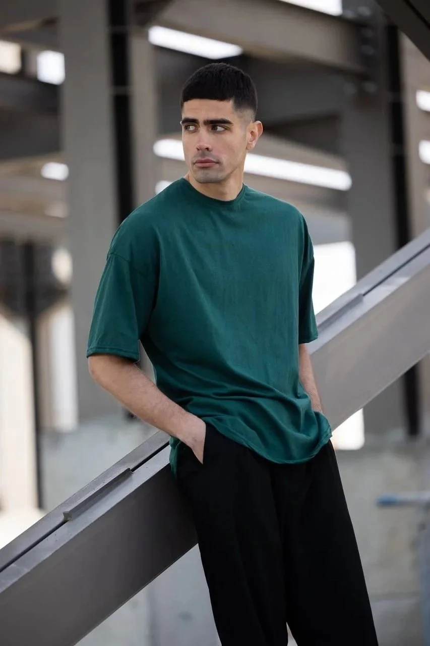 Férfi Khaki Regular Fit Kerékpár Nyakú Sima Rövid Ujjú Póló