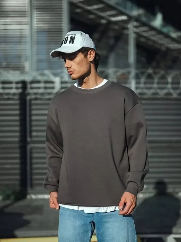 Murš Antrasit Bisiklet Jaka Uč Ipliko Pambuko Basic Svetshirt 3