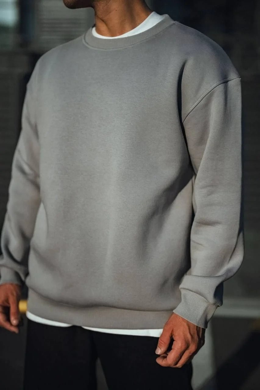 Sweatshirtê Mêran ê Gewr ê 3 Têlî Pembû yê Basic ê Bi Stûyê Bisîkletê