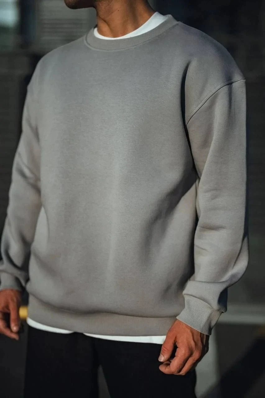 Sweatshirtê Mêran ê Gewr ê 3 Têlî Pembû yê Basic ê Bi Stûyê Bisîkletê