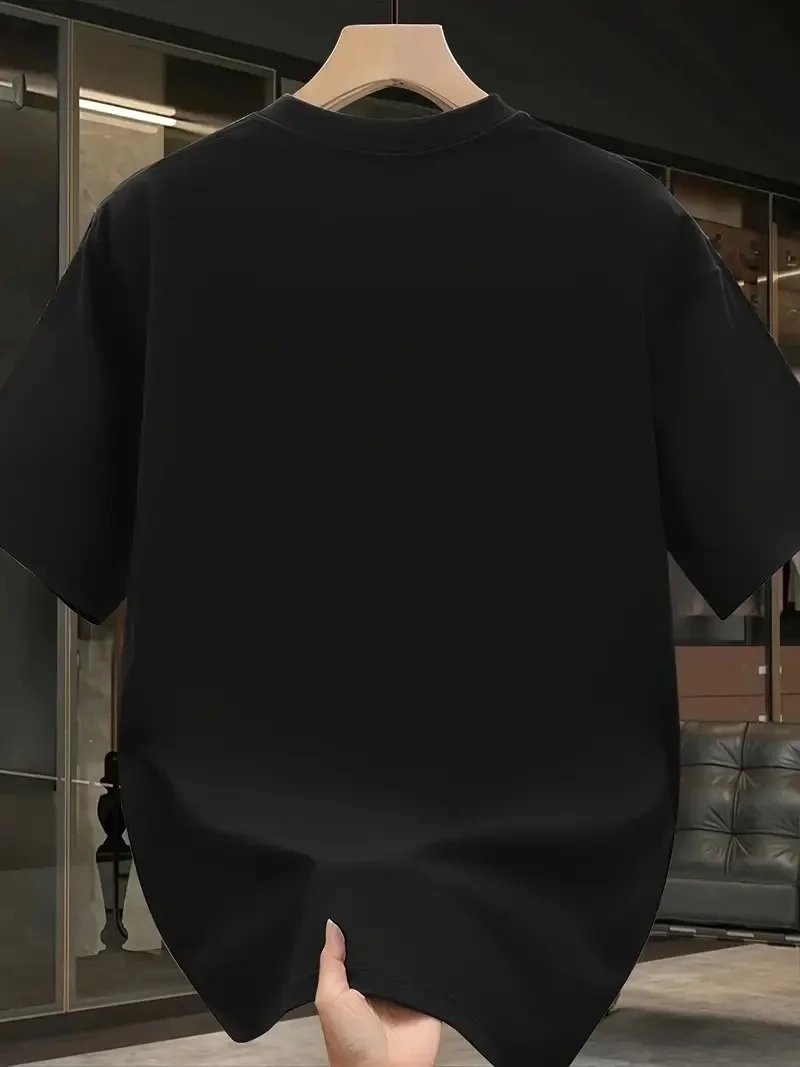 Bărbați Tricou Negru cu Imprimeu Panteră Roz și Mânecă Scurtă 2