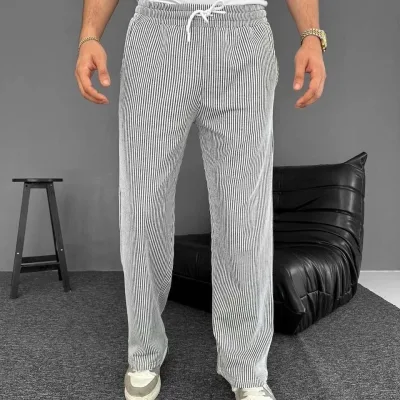 Men's Gray Waterway Striped Pocket Summer Pants 6