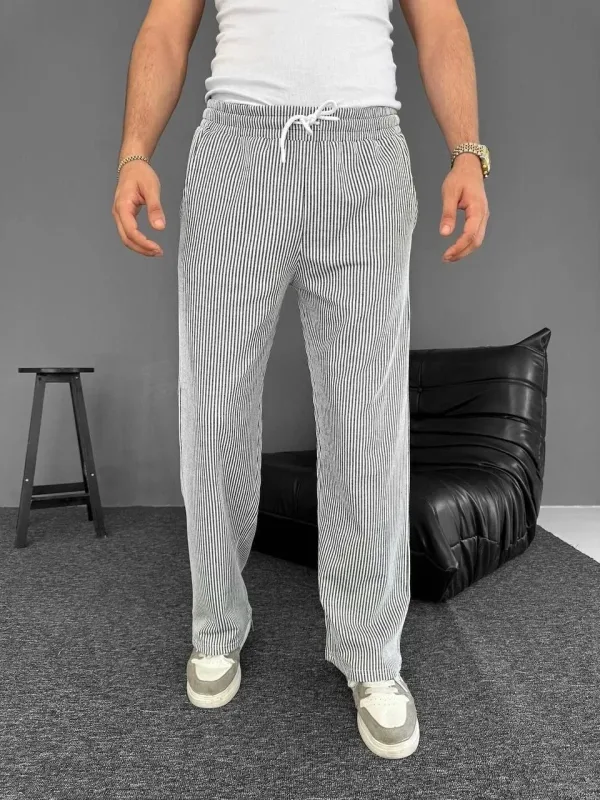 Men's Gray Waterway Striped Pocket Summer Pants 6