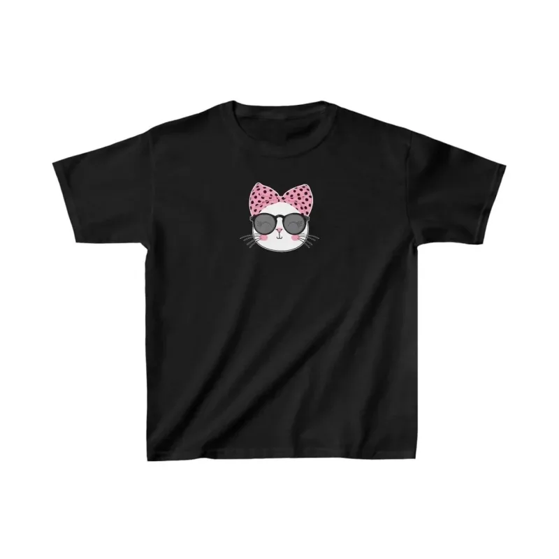 Uşaq Qara Çap Oversize T-Shirt
