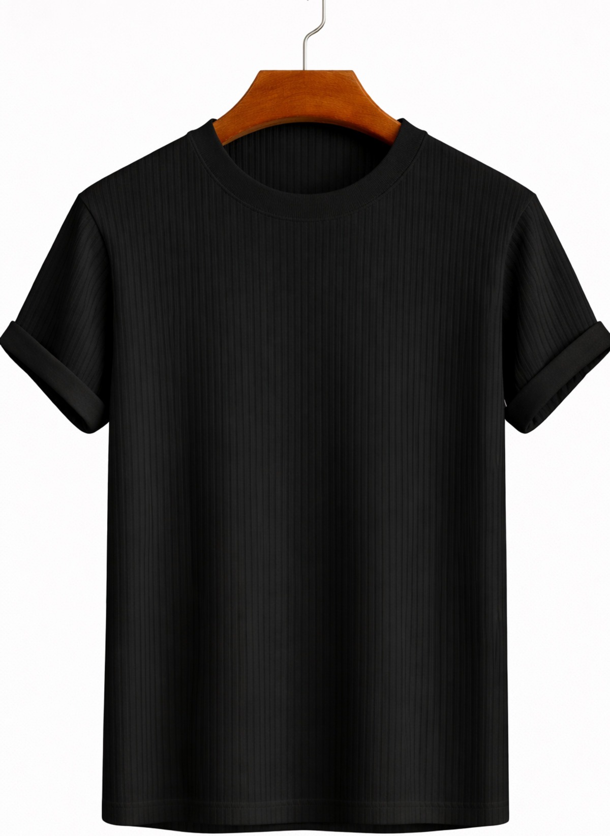 Unisex Cotton Oversize Bicycle Neck Black T-Shirt 4