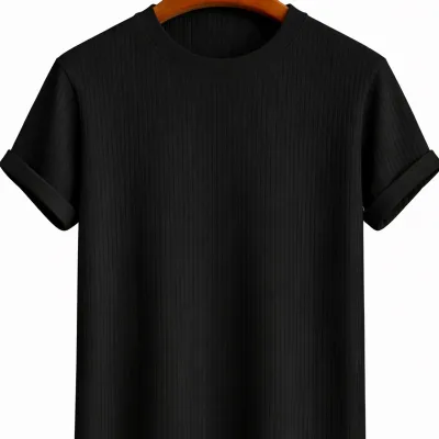 Unisex bavlněné overzitní tričko s výstřihem do V, černé 4