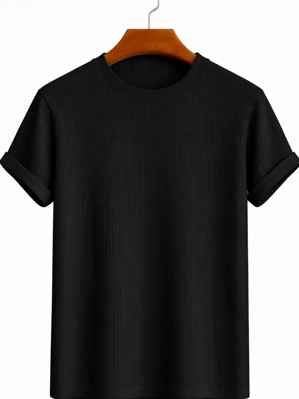 Unisex bavlněné overzitní tričko s výstřihem do V, černé 4