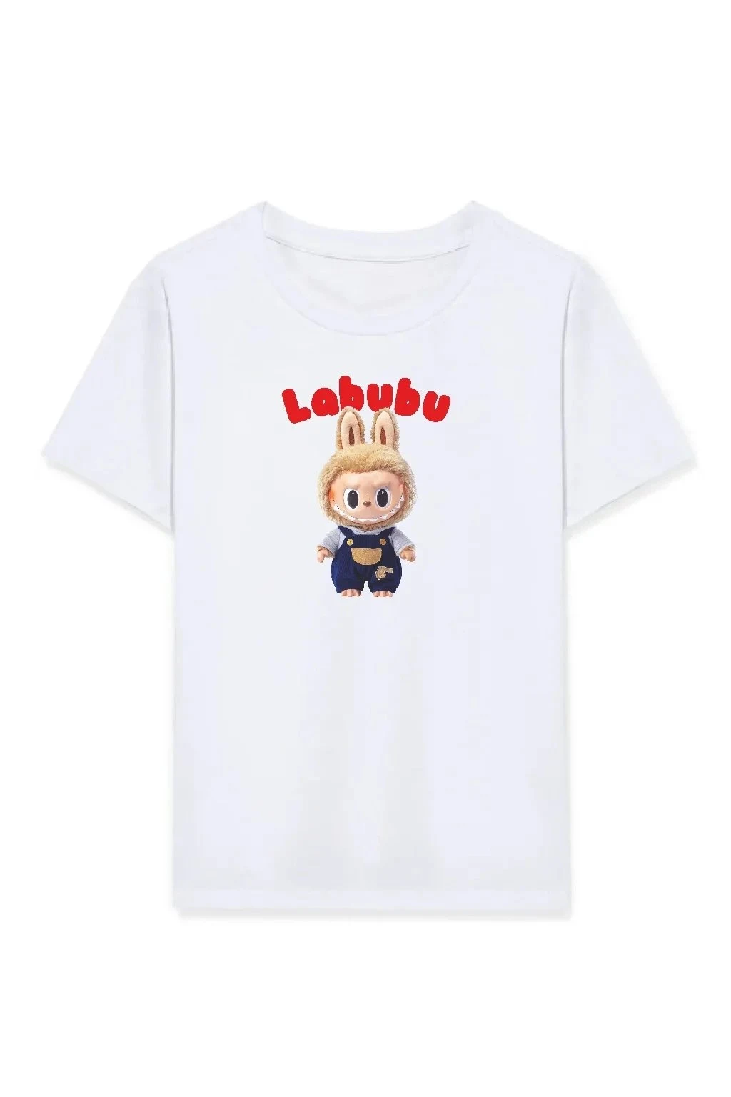 Djevojčica bijela Labubu print obična majica