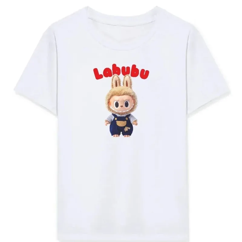 Djevojčica bijela Labubu print obična majica