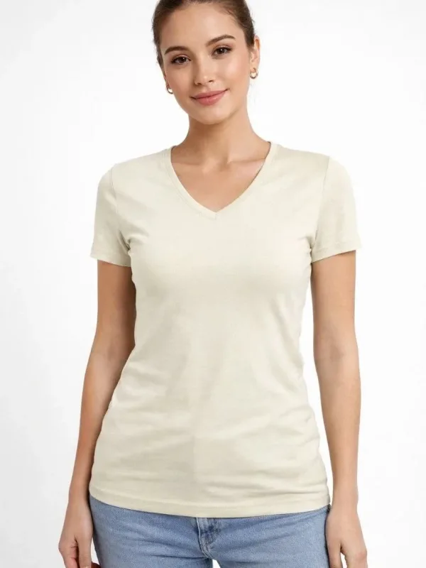 Femeie Body Tricou Piatră Slim Fit cu Guler V, Elastan 4