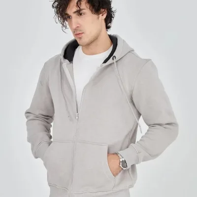 Mêr Gewr 3 Têl Pembû Hoodie Bi Zîp û Cêb 5