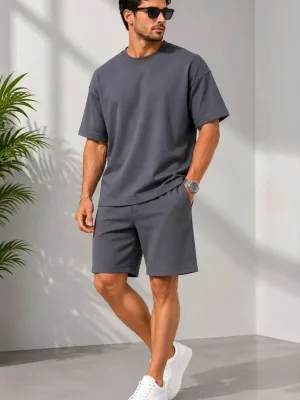 Men's Smoke Oversize Pocket Suit Soft Modal T-Shirt Shorts