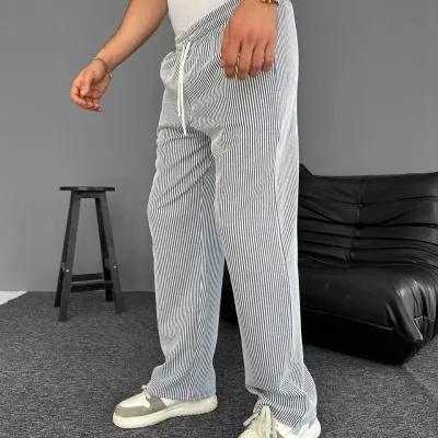 Men's Gray Waterway Striped Pocket Summer Pants 5