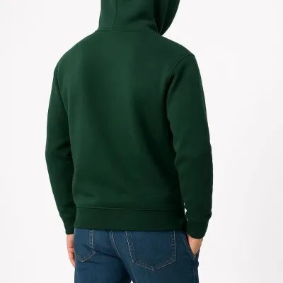 Bărbat Haki 3 Fire Bumbac Glugă Cangur Buzunar Sweatshirt 2