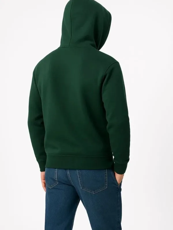 Bărbat Haki 3 Fire Bumbac Glugă Cangur Buzunar Sweatshirt 2