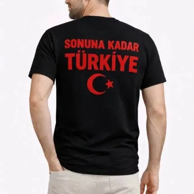 Kişi Qara Türkiyə Ay Ulduz Çap Azarkeş Köynəyi 2