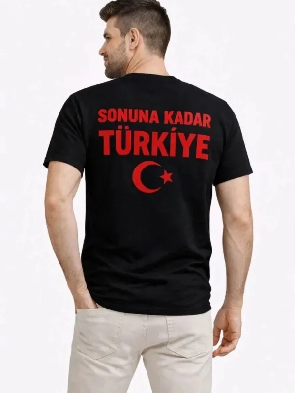 Kişi Qara Türkiyə Ay Ulduz Çap Azarkeş Köynəyi 2