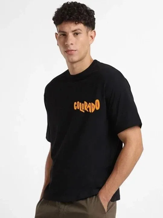 Kişi Qara Oversize Çap Qısaqol Köynək 5