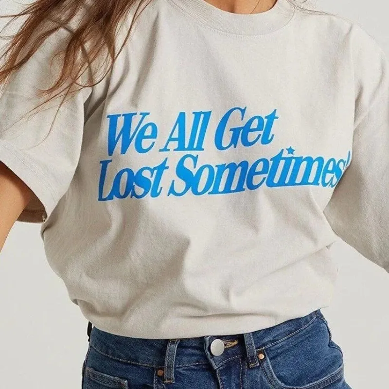 Γυναικείο Λευκό Oversize Τυπωμένο Κοντό Μανίκι T-Shirt