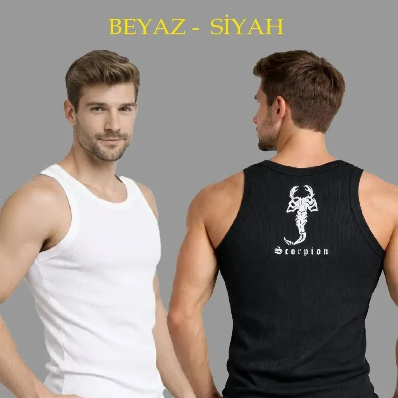 Setê 2'lî yê Mêran Slimfit Fitilli Kaşkorse Piştê Çapkirî Bêçek