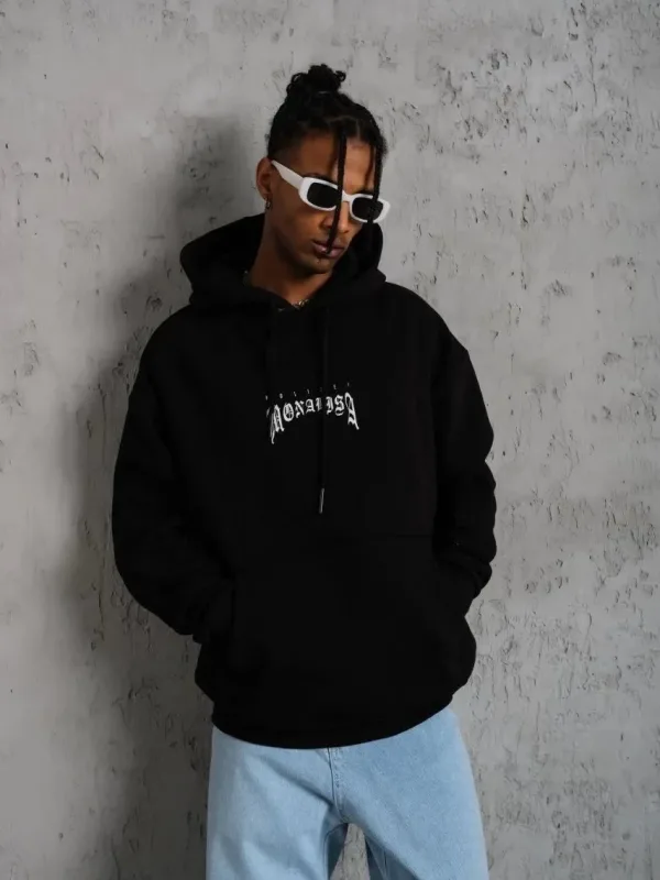 Murš Albo Printat Capușon Buzunar Cangur Sweatshirt