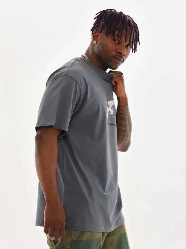 Tîşorta Oversize ya Mêran a Bi Stûyê Bisîkletê ya Dûmanî 6