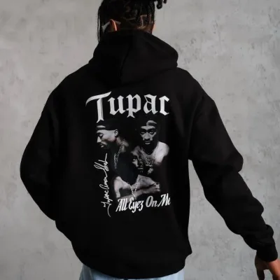 Muška crna 3-nitna pamučna kapuljača s kengur džepom i printom sweatshirt 2