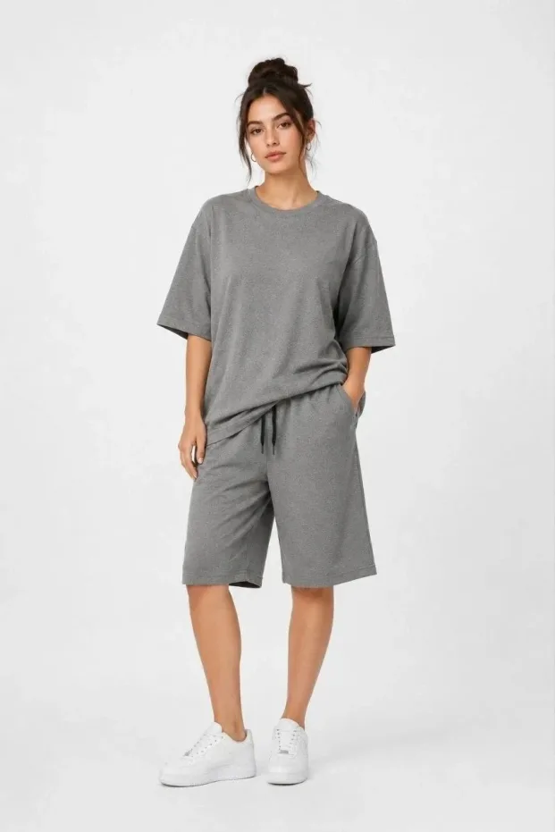 Γυναικείο Σετ 2 Τεμαχίων Oversize Δίνημα Σορτς 5