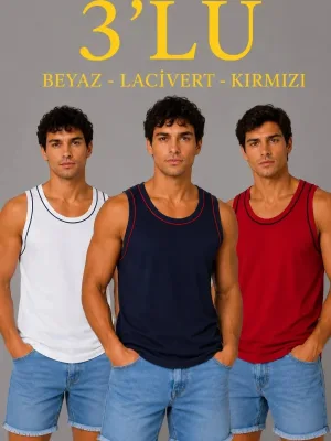 Muški 3-kompletni set bez rukava, biciklistički kragna, sportski atlet