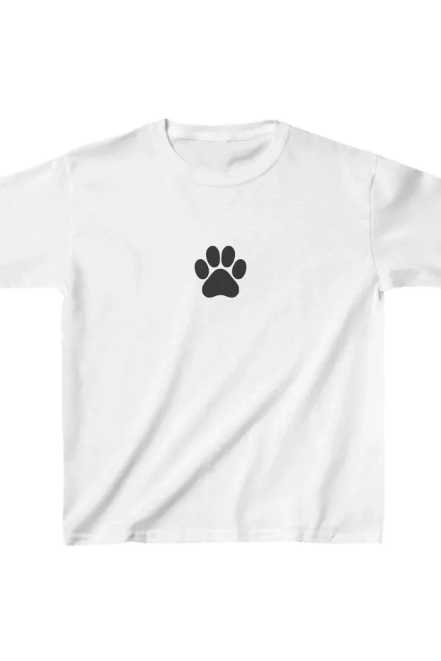 Gyermek Fehér Nyomott Oversize Kerékpár Nyakú T-Shirt 1