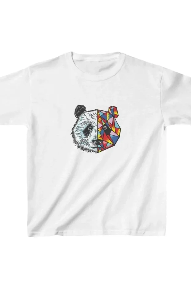 Παιδικό Λευκό Printed Oversize Ποδήλατο Λαιμό T-shirt 3