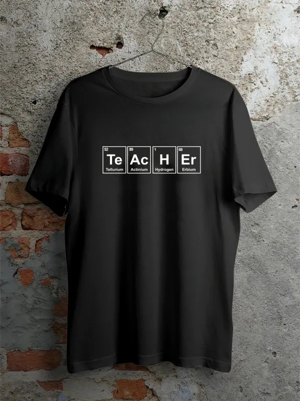 Kişi Ağ Çapraz Yaka Çap Kimya Müəllimi T-shirt 1