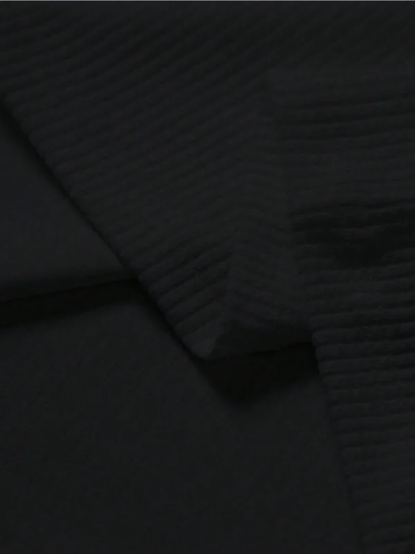 Muški crni polo kragna oversize rebrasta tkanina 100% pamuk širok kroj bicikli kragna 4