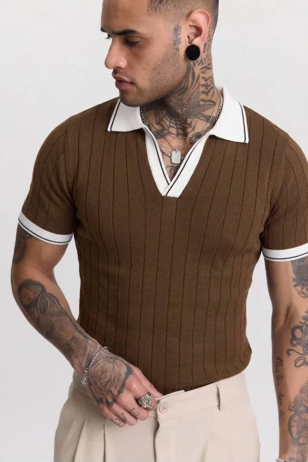 Kafe Toscana Triko Mëngë të Shkurtra Jakë Polo T-Shirt 2