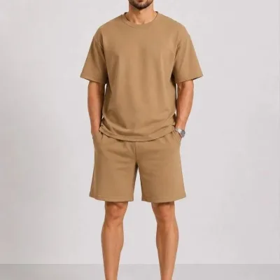 Mêr Qehweyî Oversize Nerm Dokû Bêrîk Set 4