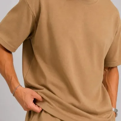 Mêr Qehweyî Oversize Nerm Dokû Bêrîk Set 2