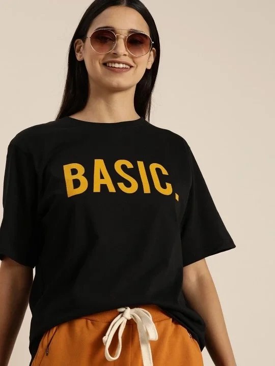 Femea Neagra Guler Bicicleta Tricou Basic cu Imprimeu