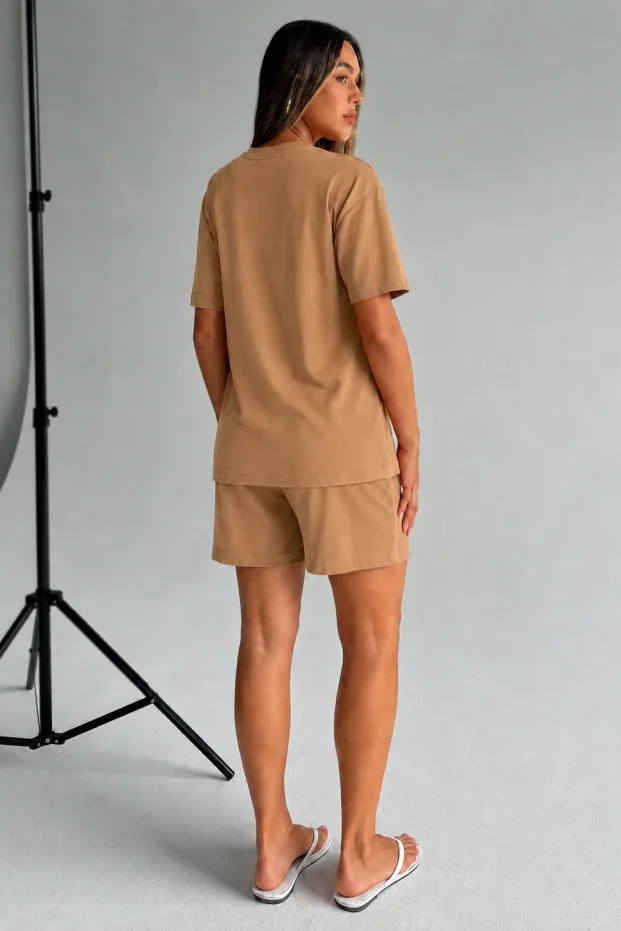 Kadın Kahverengi Oversize Modal Yumuşak Dokulu Cepli Takım 3