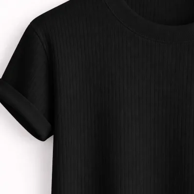 Unisex bavlněné overzitní tričko s výstřihem do V, černé 2