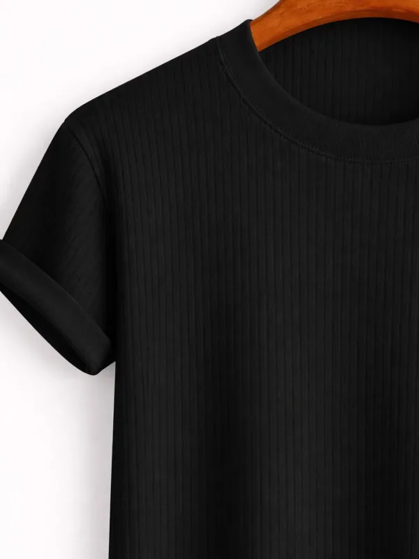 Unisex bavlněné overzitní tričko s výstřihem do V, černé 2
