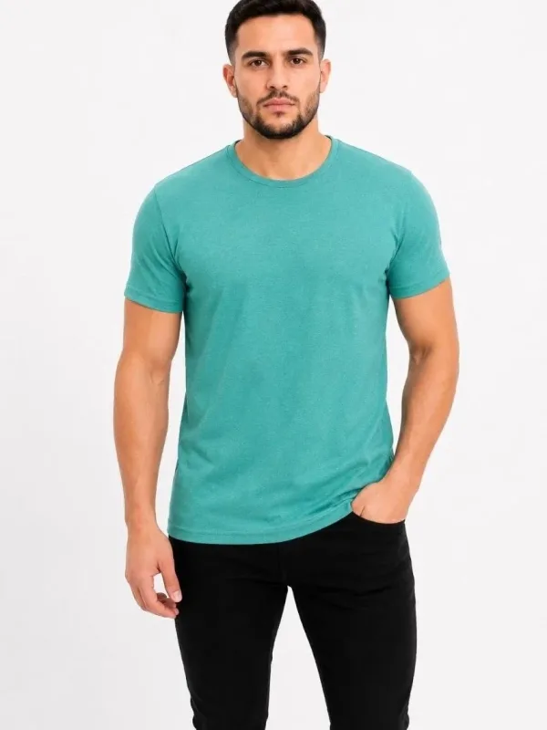 Muška voda zelena slim biciklistički kragna basic majica 2