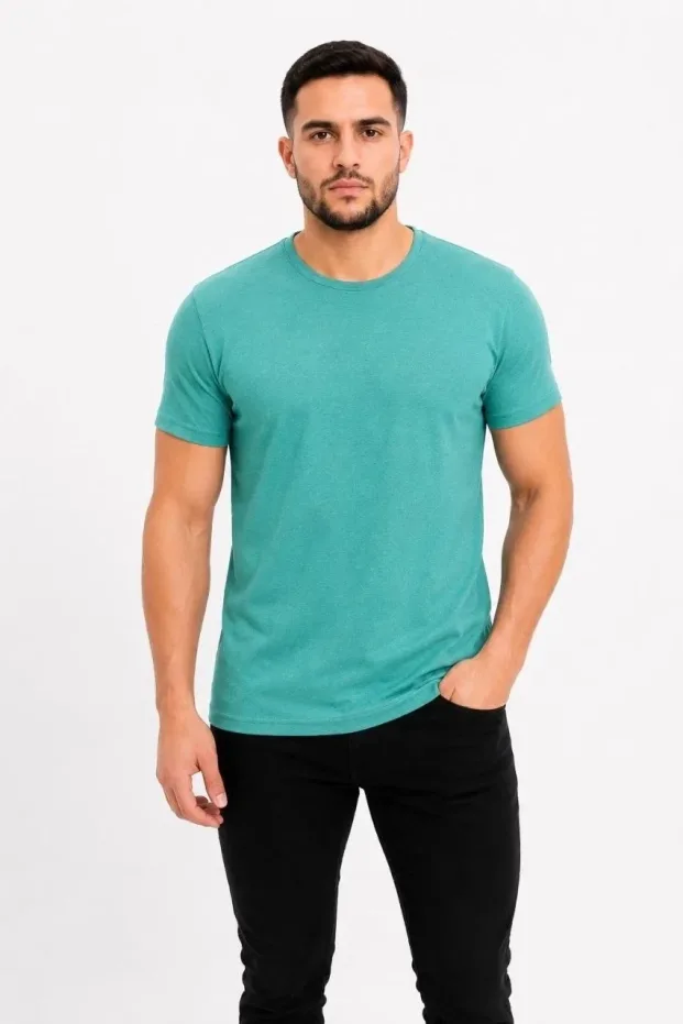 Murš Vodeno Zeleno Slim Kolo Vrat Basic Majica 2