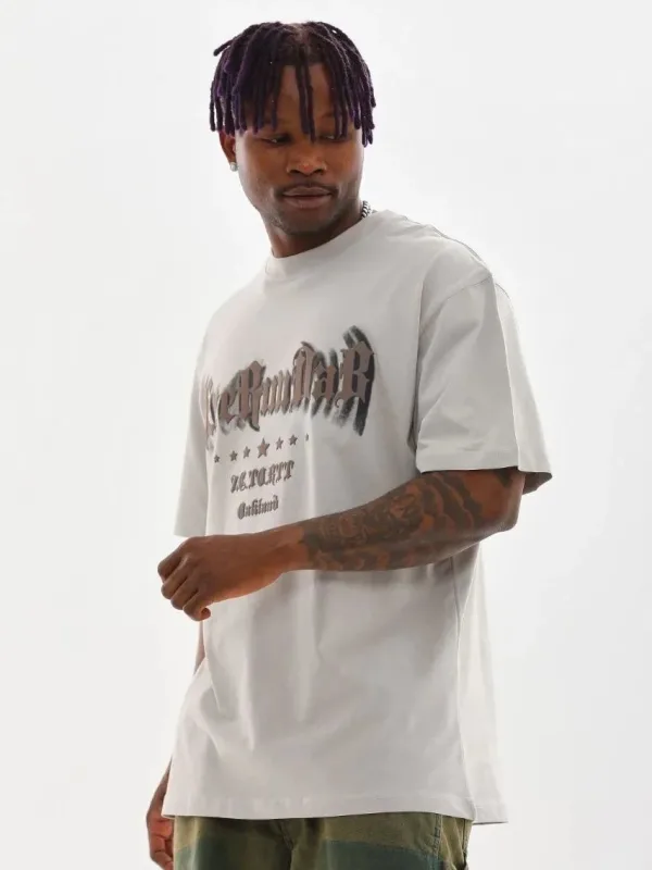 Машки сив oversize велосипед јака печат маица 6
