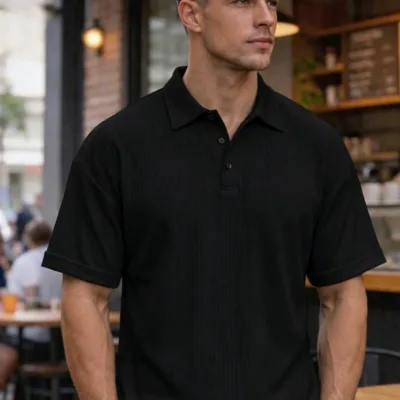 Set da 2 Oversize Rigato Cotone Polo T-Shirt 3