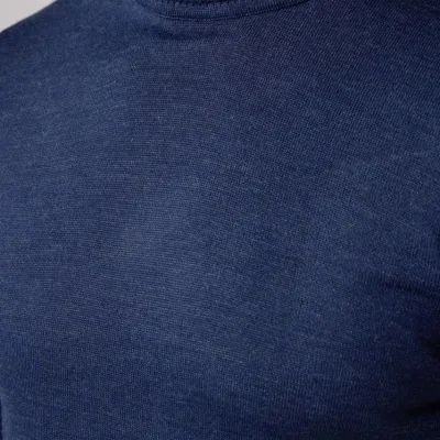 Masculin Indigo Guler Turtleneck Maneca Lunga Tricou 4
